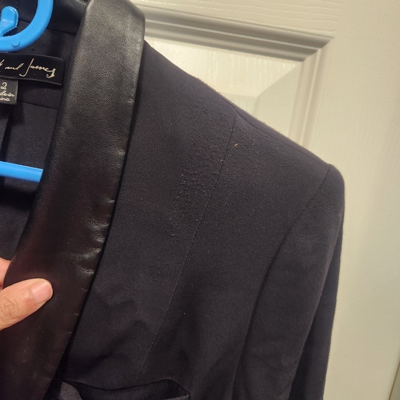 Elizabeth and James blazer with lamb leather collar trim size 2 - Picture 4 of 9